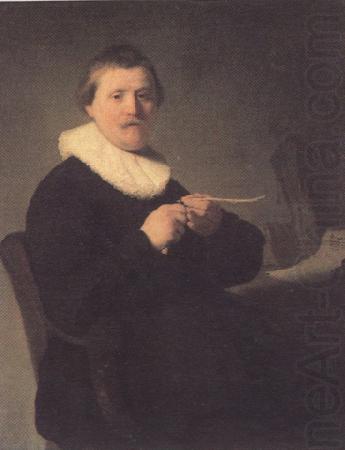 REMBRANDT Harmenszoon van Rijn Portrait of a man trimming his quill (mk33) china oil painting image